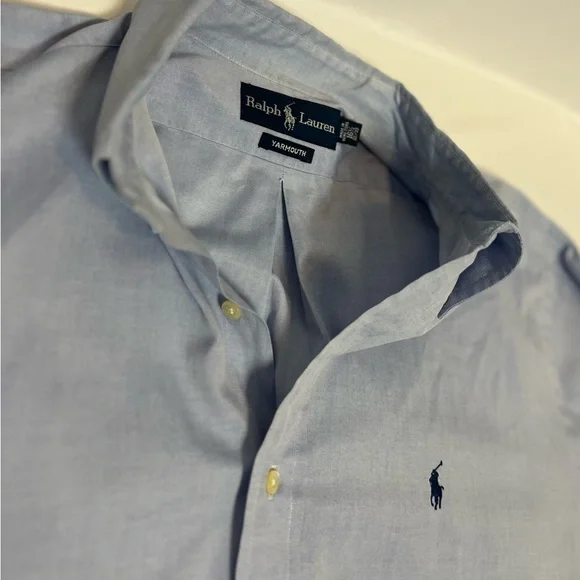 Ralph Lauren Men's Blue Shirt Size Large 16-1/2 - 32/33 Length 33” - Picture 7 of 8